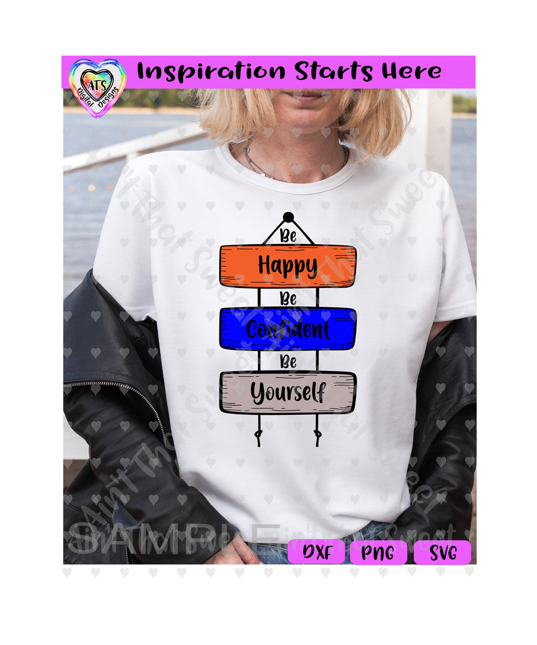 Be Happy Be Confident Be Yourself - Transparent PNG SVG DXF - Silhouette, Cricut, ScanNCut