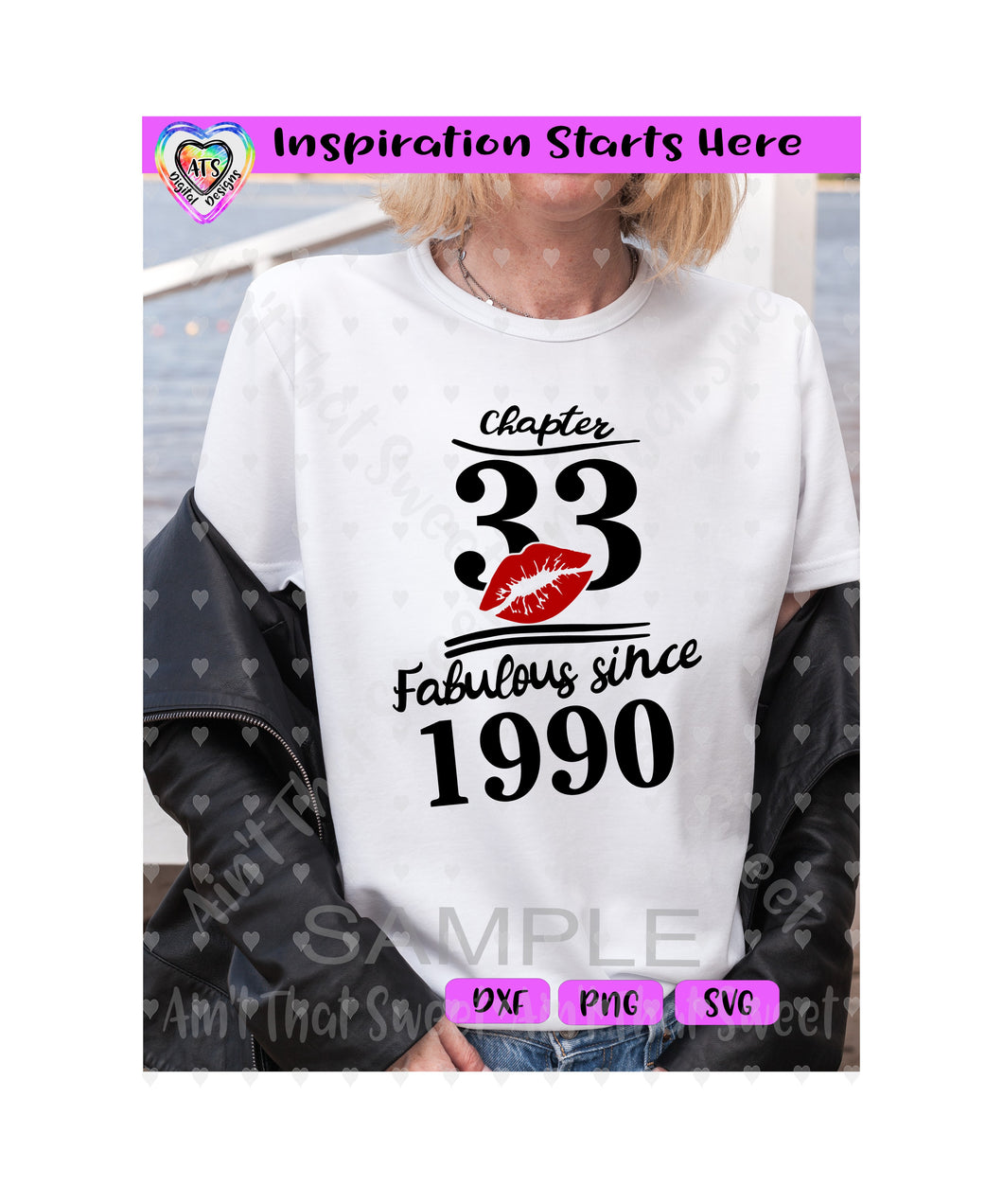 Chapter 33 | Fabulous Since 1990 | Lips (Based On 2023) - Transparent PNG SVG DXF - Silhouette, Cricut, ScanNCut