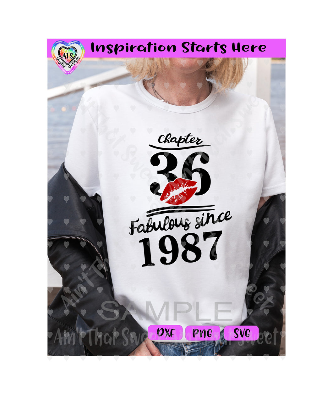 Chapter 36 | Fabulous Since 1987 | Lips (Based On 2023) - Transparent PNG SVG DXF - Silhouette, Cricut, ScanNCut