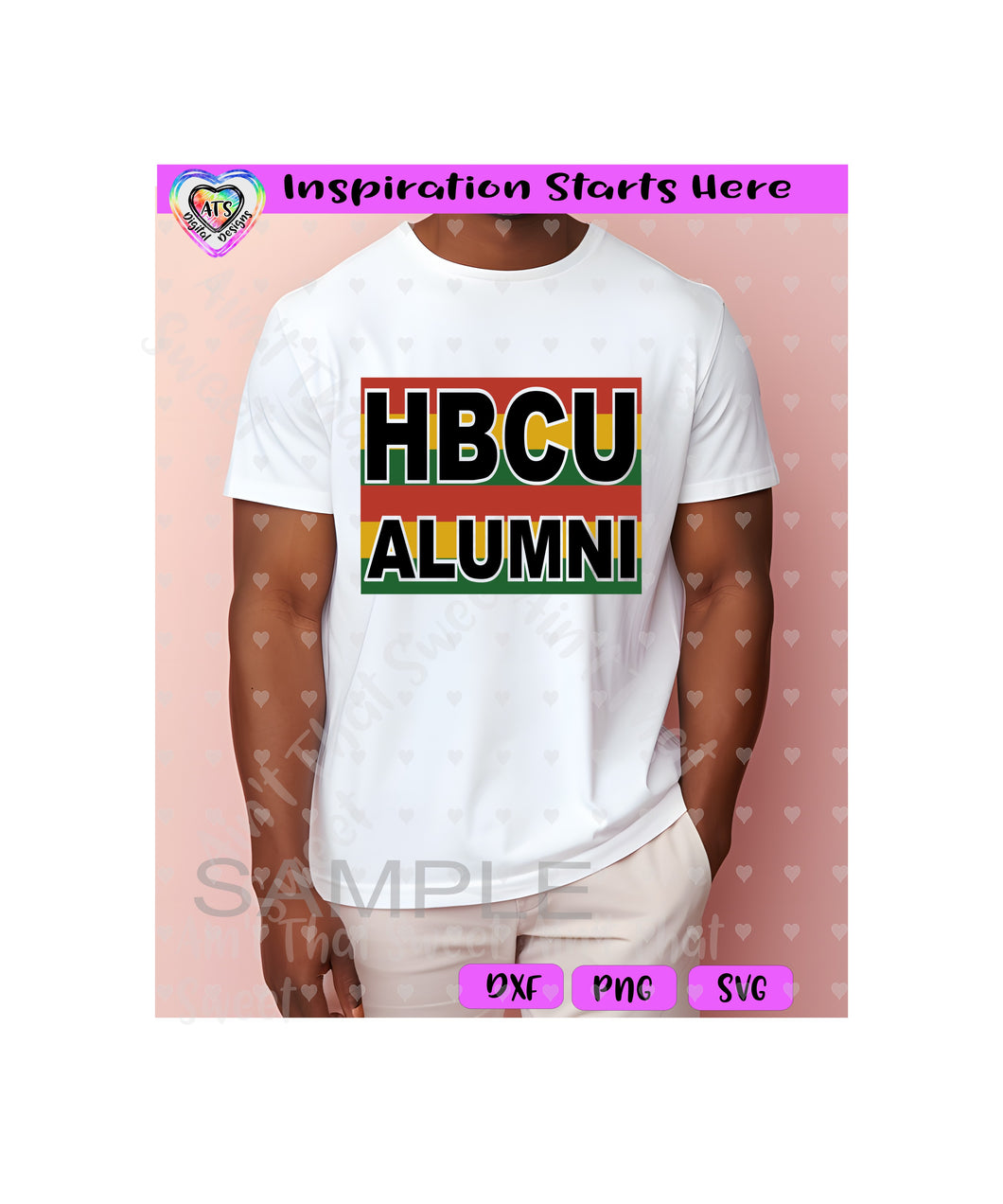 HBCU Alumni - Red Yellow Green Background - Transparent PNG, SVG, DXF - Silhouette, Cricut, Scan N Cut
