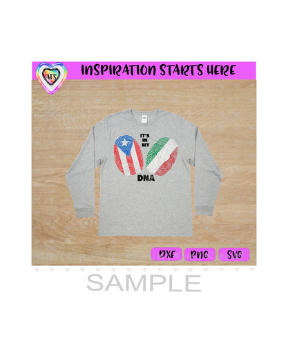 It's In My DNA | Thumbprints | Puerto Rico | Italy - Transparent PNG, SVG, DXF - Silhouette, Cricut, ScanNCut