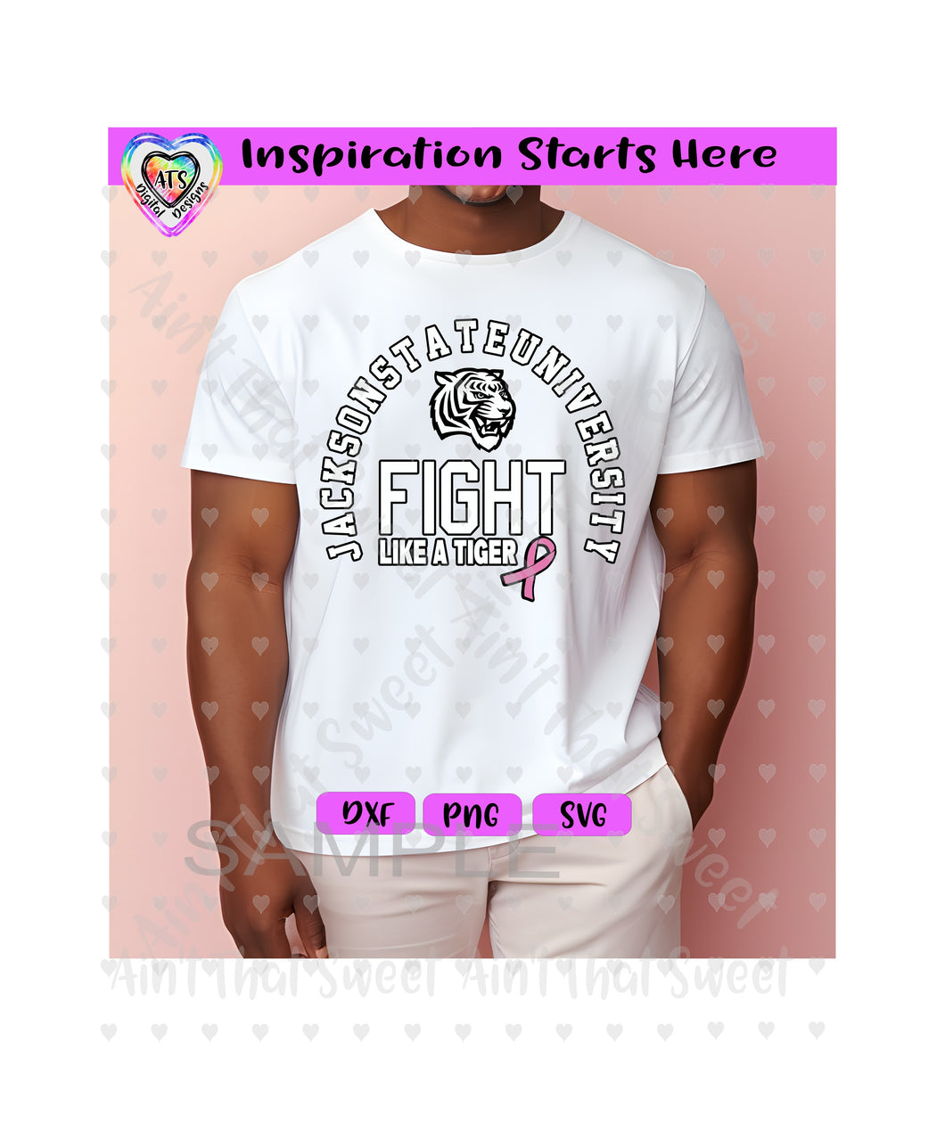 Jackson State University | Fight Like A Tiger | Ribbon - Transparent PNG SVG DXF - Silhouette, Cricut, ScanNCut