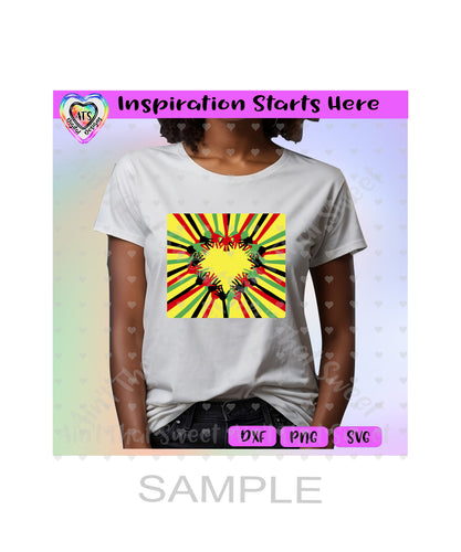 Juneteenth - Hands Forming Heart - Transparent PNG, SVG, DXF - Silhouette, Cricut, ScanNCut