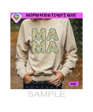 MAMA (Stacked) Paisley Pattern - Transparent PNG File Only - Silhouette, Cricut, ScanNCut