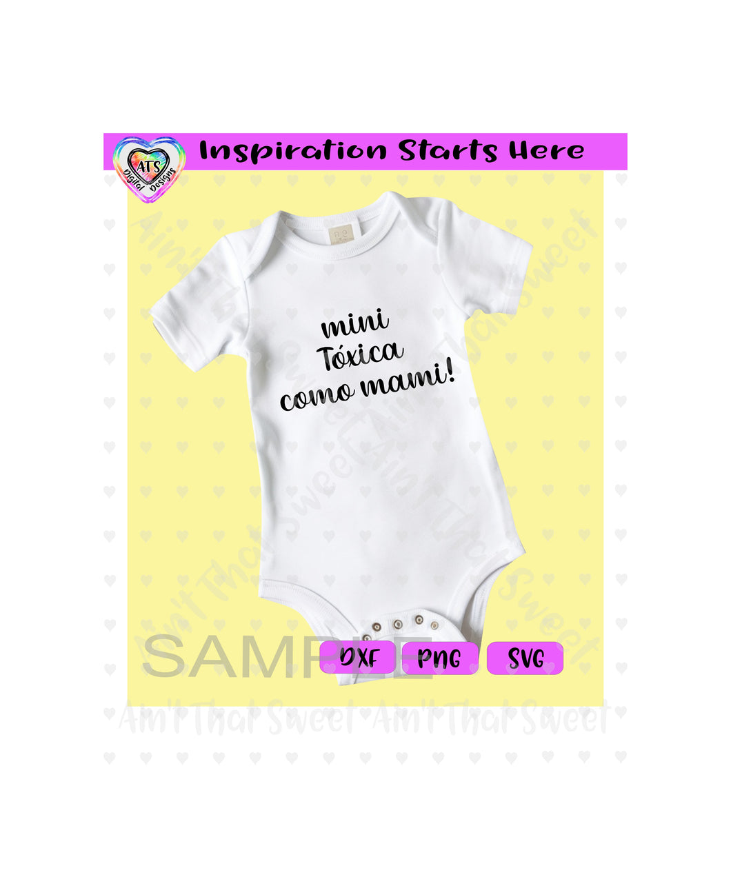 Mini Toxica Como Mami | Spanish - Transparent PNG SVG DXF - Silhouette, Cricut, ScanNCut