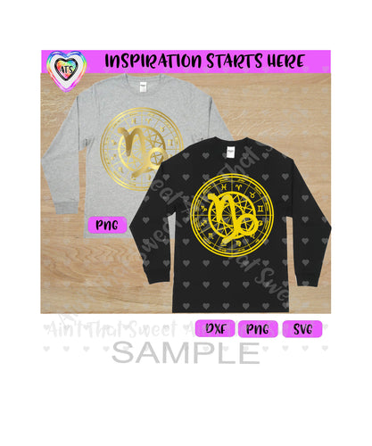 Zodiac Wheel | Capricorn Highlighted/Featured - Transparent PNG, SVG, DXF - Silhouette, Cricut, ScanNCut