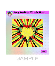 Juneteenth-Hands Forming Heart - 20oz Skinny Tumbler Design - Transparent PNG Only (1 File) - Sublimation, Printing, Waterslide