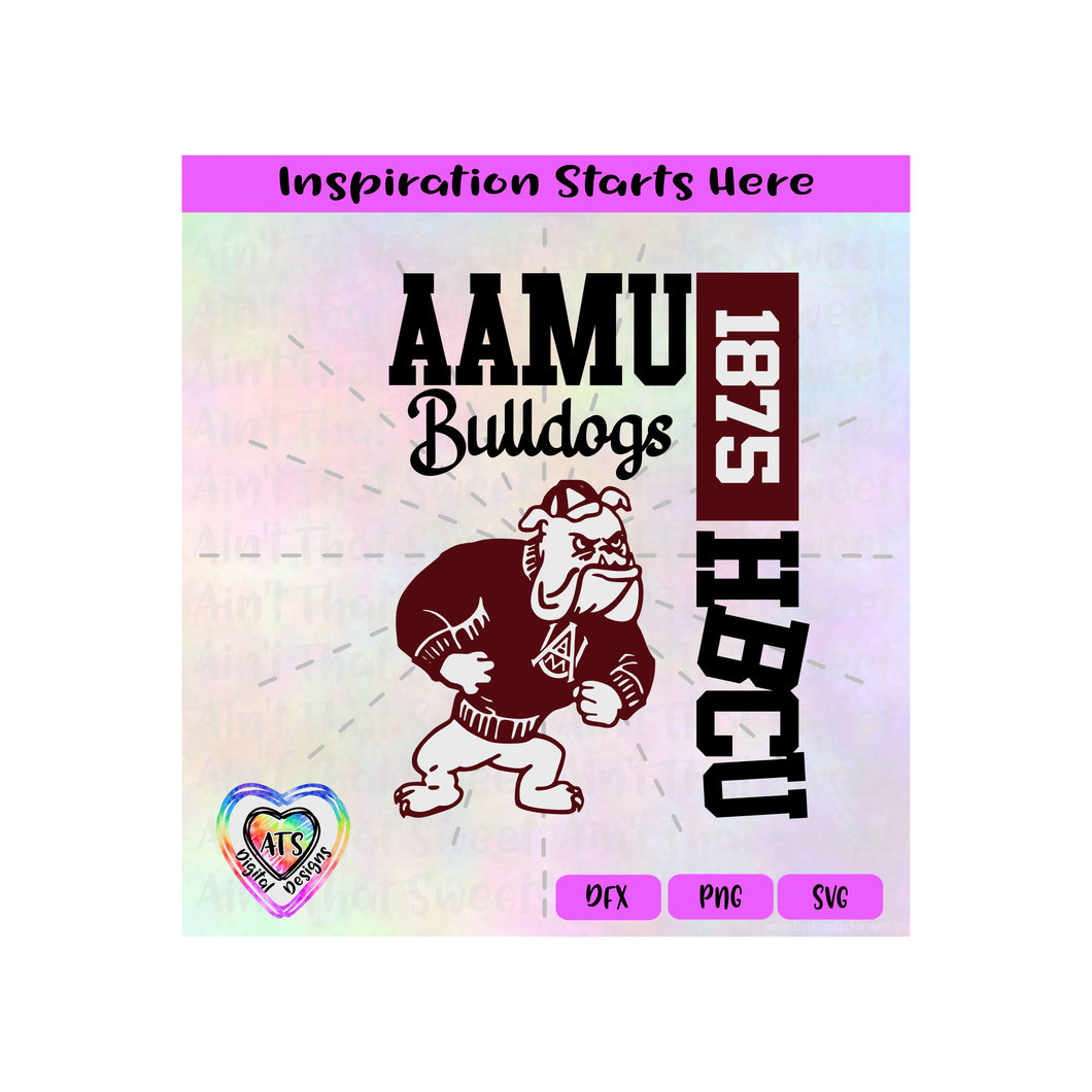 AAMU Bulldogs 1875 HGCU - Transparent PNG SVG DXF - Silhouette, Cricut, ScanNCut
