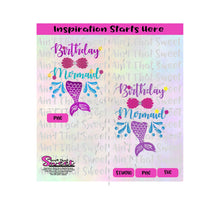 Birthday Mermaid | Tail | Stars | Water Splash -Transparent PNG, SVG  - Silhouette, Cricut, Scan N Cut