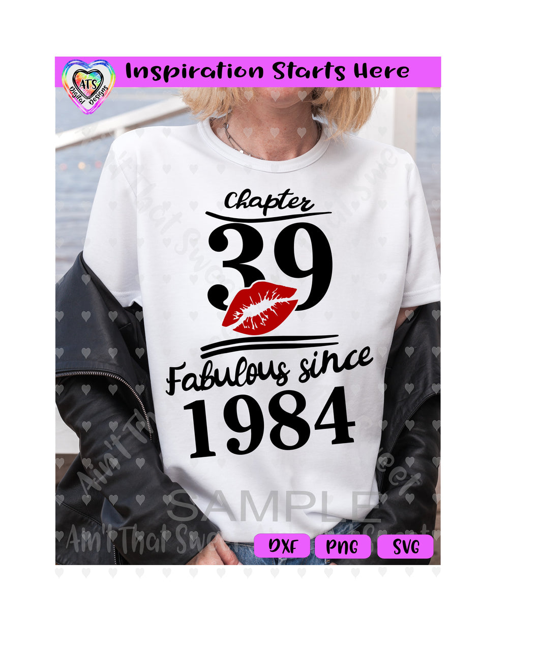 Chapter 39 | Fabulous Since 1984 | Lips (Based On 2023) - Transparent PNG SVG DXF - Silhouette, Cricut, ScanNCut