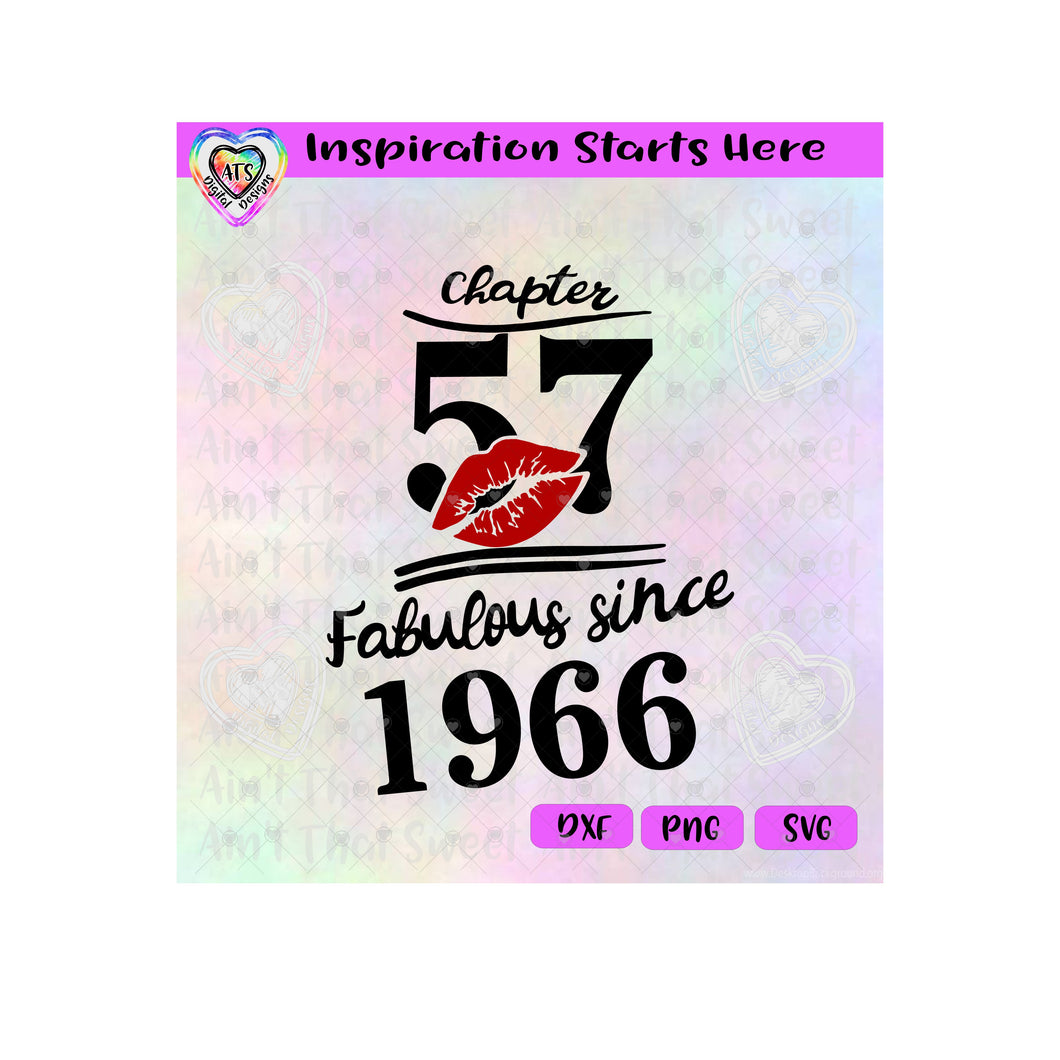 Chapter 57 | Fabulous Since 1966 | Lips (Based on 2023) - Transparent PNG SVG DXF - Silhouette, Cricut, ScanNCut