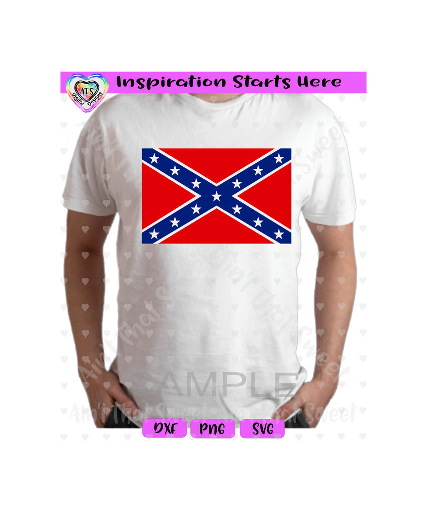 Confederate Flag Transparent PNG SVG DXF Silhouette, Cricut, ScanN