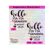 Hello Yia Yia and Grandpa See You Soon 2021 - Transparent PNG, SVG  - Silhouette, Cricut, Scan N Cut