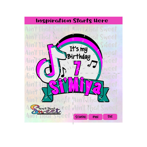It's My Birthday | Musical Note | Ribbon | Personalized Design - Si'Miya 7  - Transparent PNG, SVG  - Silhouette, Cricut, Scan N Cut