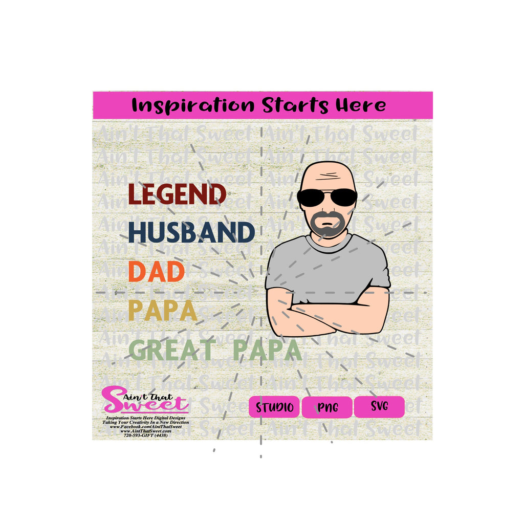 Legend Husband Dad Papa Great Papa (Light Skin) -Transparent PNG, SVG –  Aint That Sweet