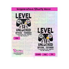 Level 13 Unlocked | Official Teenager | Video Game Controller | I Paused My Game -  Transparent PNG, SVG  - Silhouette, Cricut, Scan N Cut
