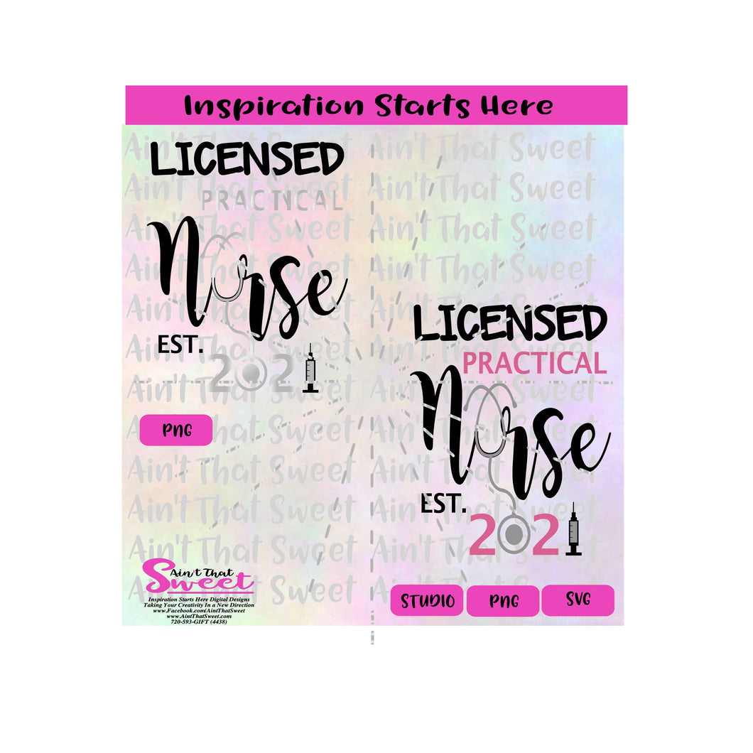 Licensed Practical Nurse | Est 2021 | Stethoscope | Needle - Transparent PNG, SVG  - Silhouette, Cricut, Scan N Cut