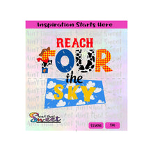 Reach Four The Sky | Cowboy Hat | Scarf | Cow Print | Yellow-Red Plaid | Clouds- Transparent PNG, SVG  - Silhouette, Cricut, Scan N Cut