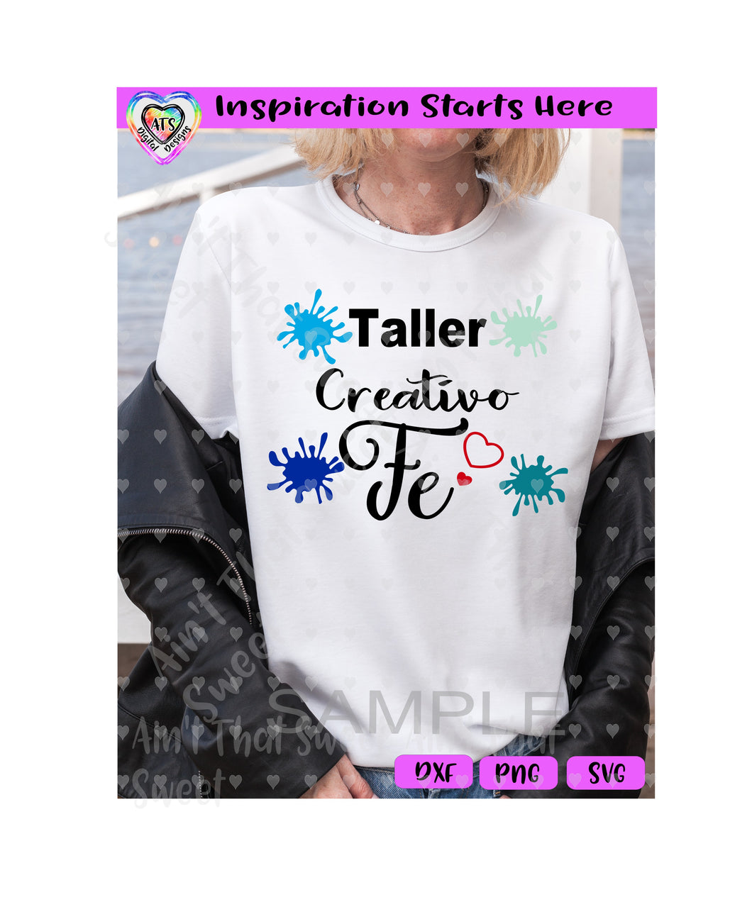 Taller Creativo Fe | Paint Splatters - Spanish - Transparent PNG SVG DXF - Silhouette, Cricut, ScanNCut