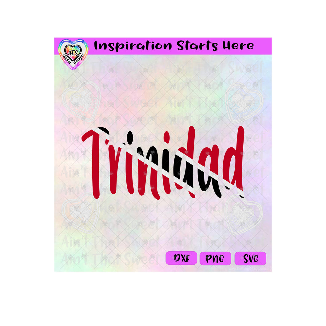 Trinidad | TriColor - Transparent PNG SVG DXF - Silhouette, Cricut, ScanNCut
