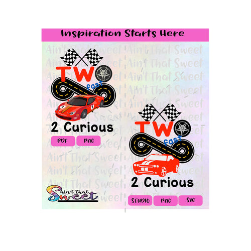Two Fast 2 Curious | Race Car | Racetrack | Racing Flags, vs2 - Transparent PNG, SVG  - Silhouette, Cricut, Scan N Cut