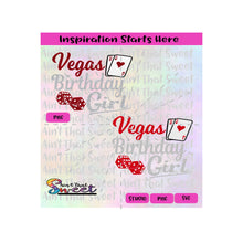 Vegas Birthday Girl | Die | Dice | Queen and Ace Cards - Transparent PNG, SVG  - Silhouette, Cricut, Scan N Cut