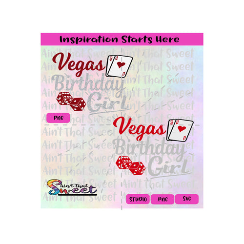 Vegas Birthday Girl | Die | Dice | Queen and Ace Cards - Transparent PNG, SVG  - Silhouette, Cricut, Scan N Cut