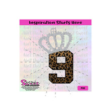 Crown with 9 -Transparent PNG, SVG  - Silhouette, Cricut, Scan N Cut