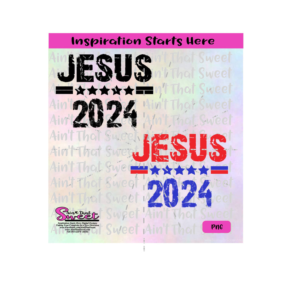 Jesus 2024 With Stars - Transparent PNG, SVG - Silhouette, Cricut, Sca ...