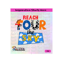 Reach Four The Sky | Cowboy Hat | Scarf | Cow Print | Yellow-Red Plaid | Clouds- Transparent PNG, SVG  - Silhouette, Cricut, Scan N Cut