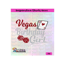 Vegas Birthday Girl | Die | Dice | Queen and Ace Cards - Transparent PNG, SVG  - Silhouette, Cricut, Scan N Cut