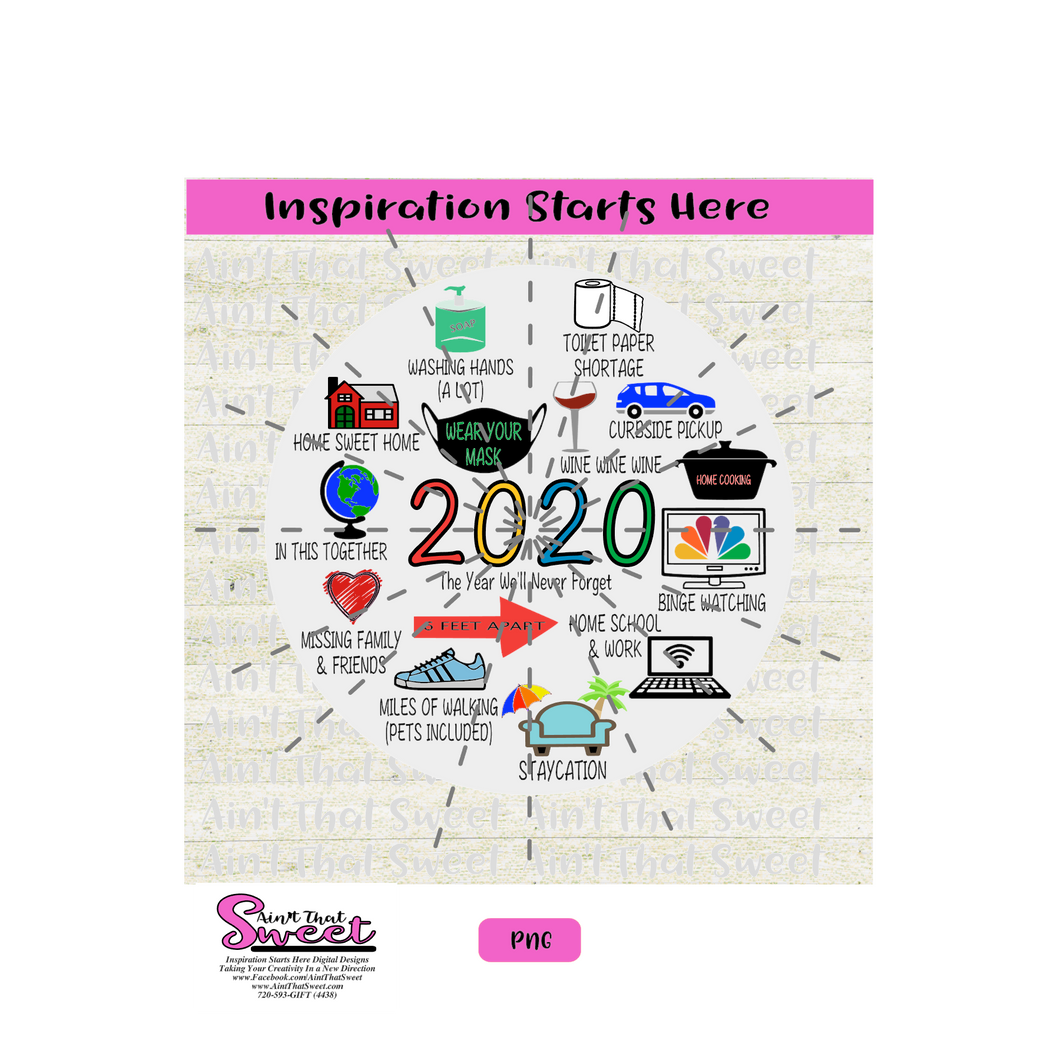 2020 Symbols Of The Year We'll Never Forget - PNG Only - Sublimation, Print & Cut, Print