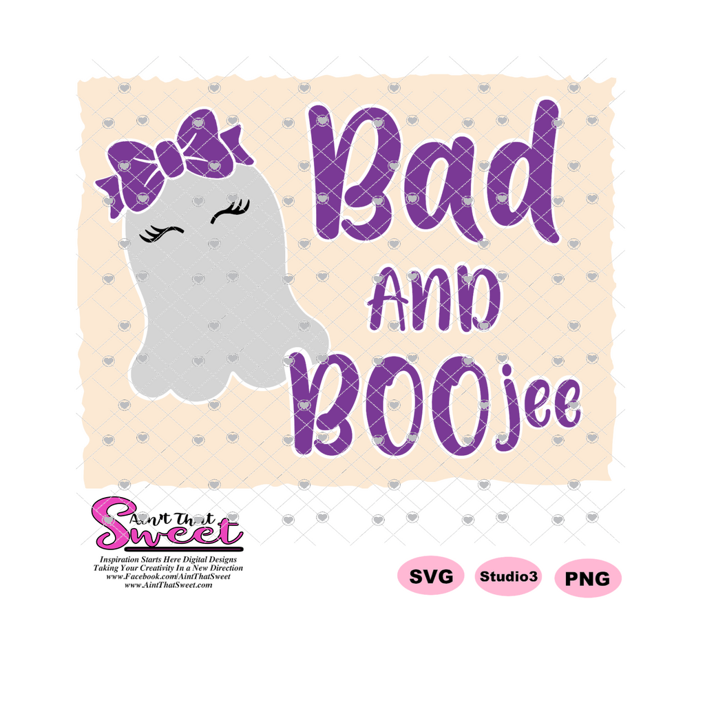 Ghost - Bad and BOOjee, with Bow - Transparent SVG-PNG - Silhouette, C ...
