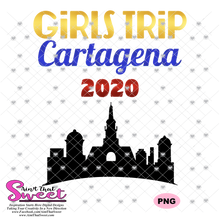 Girls Trip Cartagena 2020 Cityscape - Transparent PNG, SVG - Silhouette, Cricut, Scan N Cut