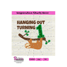 Hanging Out Turning 1 with Sloth - Transparent PNG, SVG  - Silhouette, Cricut, Scan N Cut