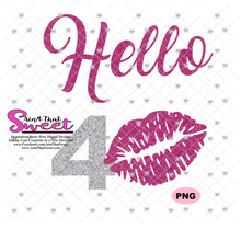 Hello 40 with Lips - Transparent PNG, SVG  - Silhouette, Cricut, Scan N Cut