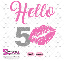 Hello 50 with Lips - Transparent PNG, SVG  - Silhouette, Cricut, Scan N Cut