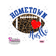 Hometown Hustle Football with Leopard Print  - Transparent SVG-PNG  - Silhouette, Cricut, Scan N Cut