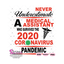 Never Underestimate A Medical Assistant Who Survived The Coronavirus Pandemic  - Caduceus - Transparent PNG, SVG - Silhouette, Cricut, Scan N Cut