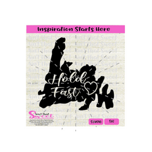 Newfoundland Province Shape with Heart Hold Fast - Canada Inspired - Transparent PNG, SVG  - Silhouette, Cricut, Scan N Cut