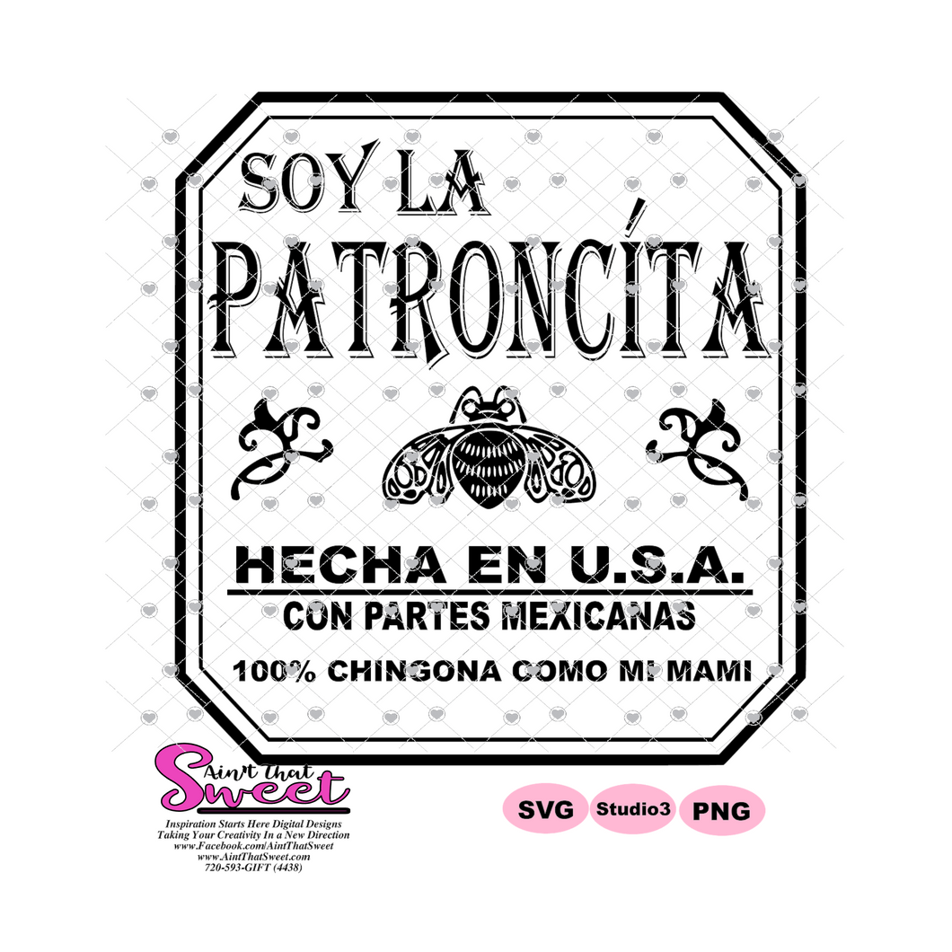 Soy La Patroncita | Hecha En U.S.A. - Spanish - Transparent PNG, SVG - Silhouette, Cricut, Scan N Cut