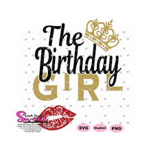 The Birthday Girl with Crown and Lips - Transparent PNG, SVG  - Silhouette, Cricut, Scan N Cut