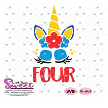 Unicorn Batting Eyes - Four - Transparent PNG, SVG - Silhouette, Cricut, Scan N Cut