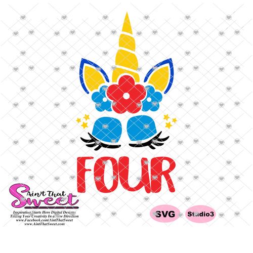 Unicorn Batting Eyes - Four - Transparent PNG, SVG - Silhouette, Cricut, Scan N Cut