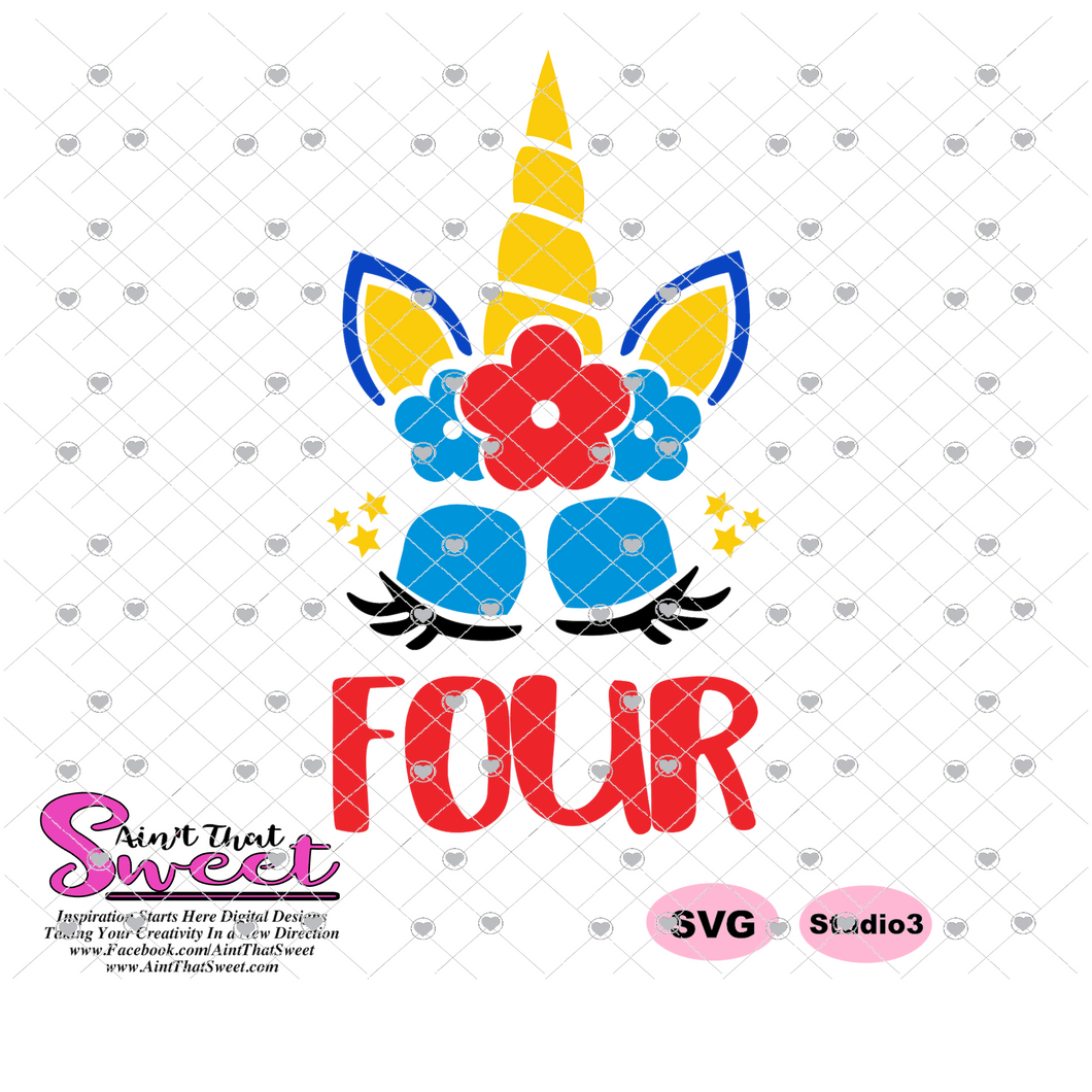 Unicorn Batting Eyes - Four - Transparent PNG, SVG - Silhouette, Cricut, Scan N Cut