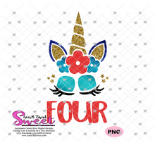 Unicorn Batting Eyes - Four - Transparent PNG, SVG - Silhouette, Cricut, Scan N Cut