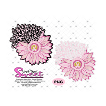 Breast Cancer Daisy With Floating Ribbons - Transparent PNG, SVG  - Silhouette, Cricut, Scan N Cut