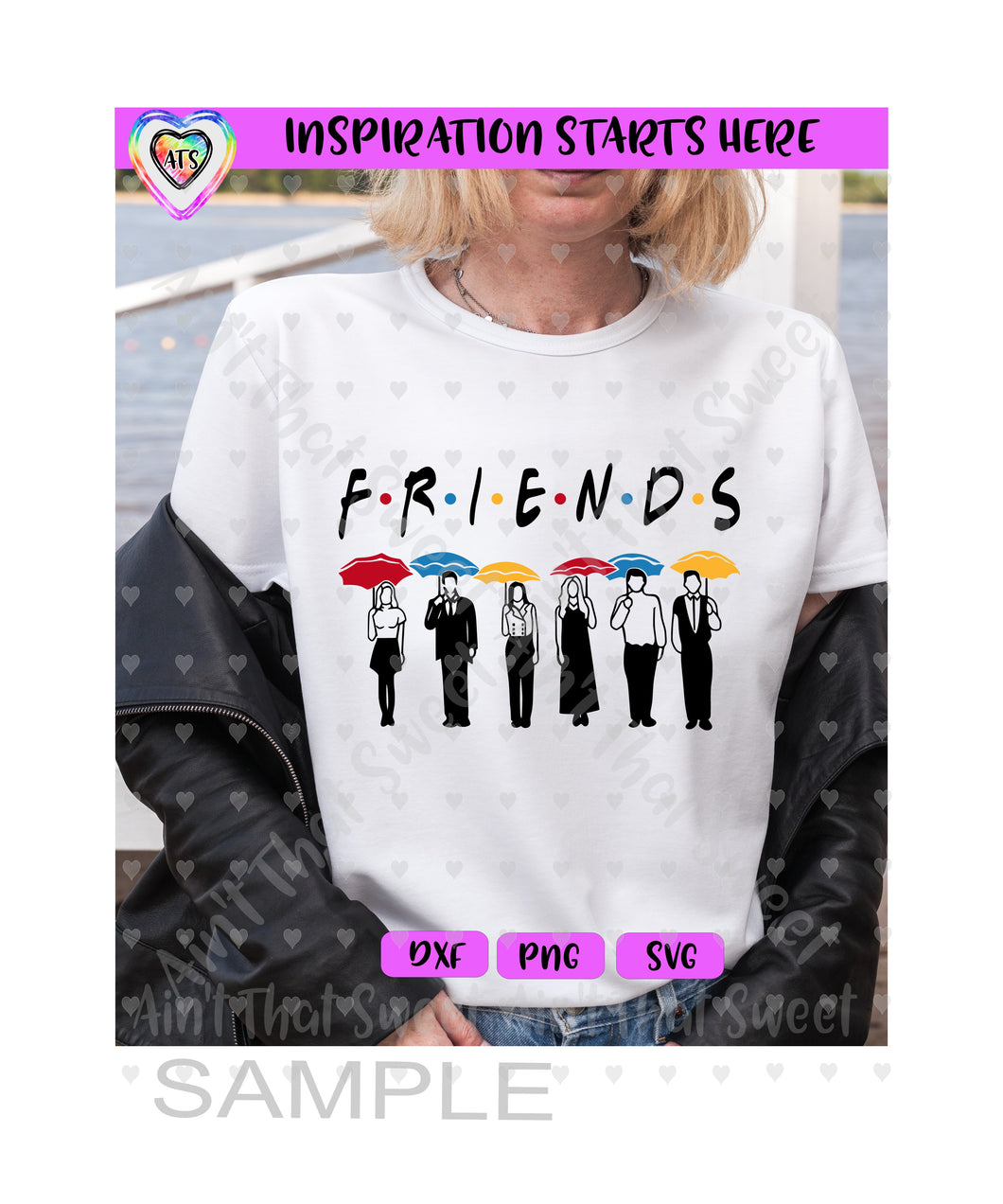 Friends Holding Umbrellas - Transparent PNG SVG DXF - Silhouette, Cricut, ScanNCut