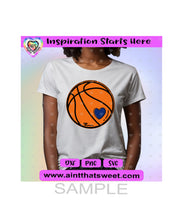 Basketball with Heart - Transparent PNG, SVG, DXF - Silhouette, Cricut, ScanNCut