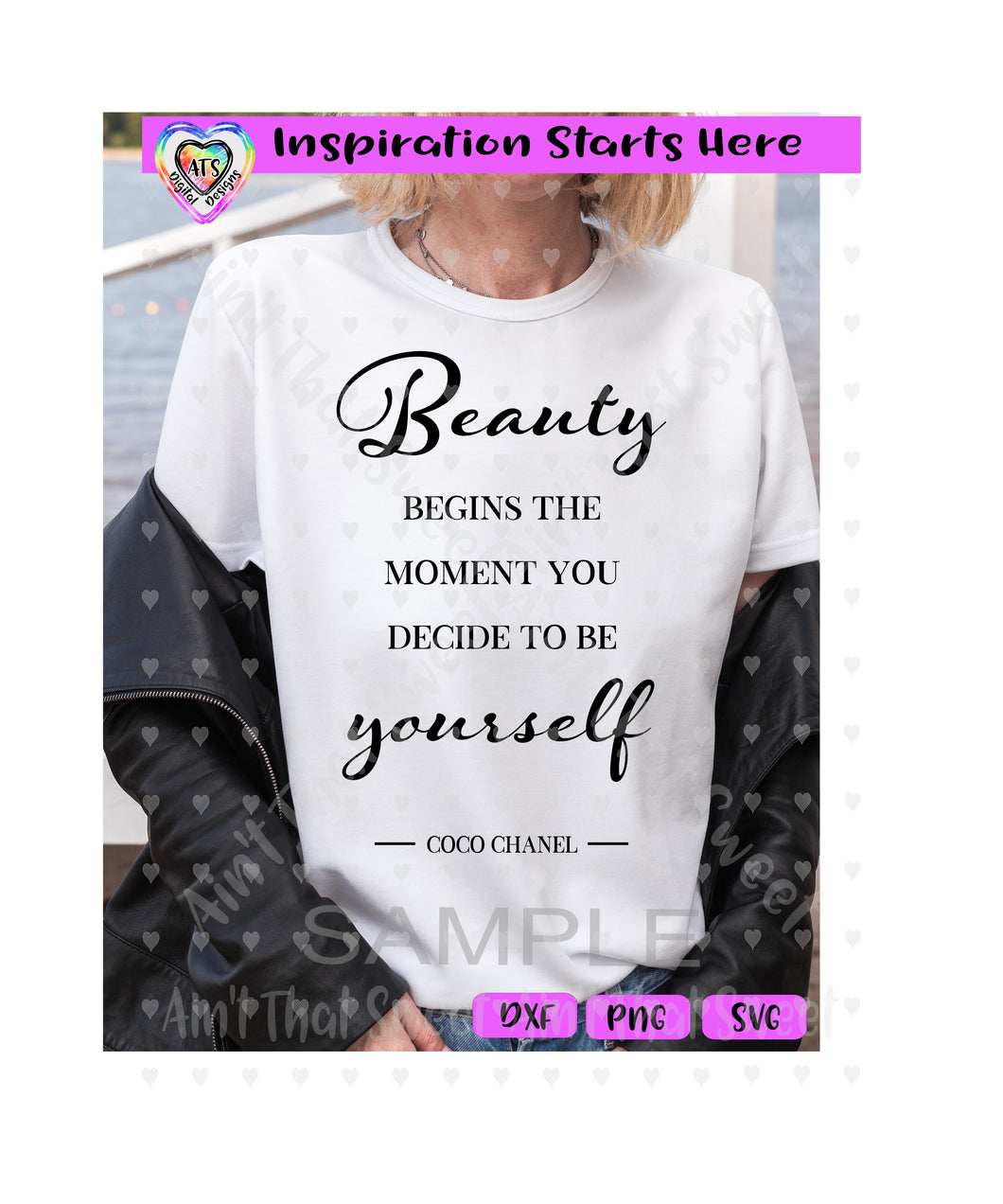 Beauty Begins The Moment You Decide To Be Yourself | Coco Chanel - Transparent PNG SVG DXF - Silhouette, Cricut, ScanNCut